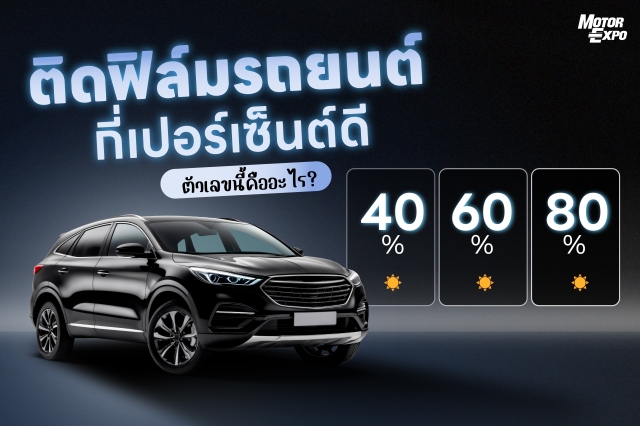 ความหมายของ ฟิล์ม 40% 60% 80% คือ ค่าตัวเลขการส่องผ่านของแสง เข้าใจแบบง่ายๆ ว่า