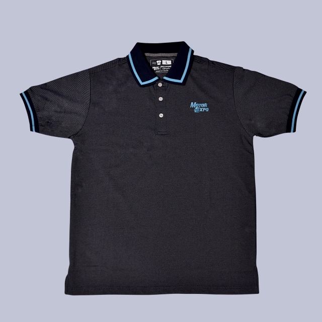 Polo Classic เทาเข้มขลิบฟ้า  